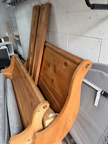 Oak sleigh bed - oak,