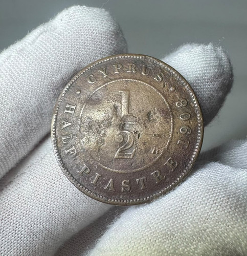 1908 cyprus piastre - 1908, ½